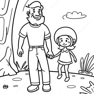 Adventurous Dad And Daughter Coloring Page 21732-17474