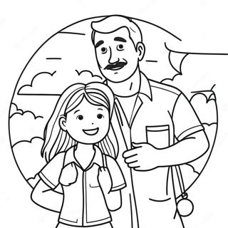 Adventurous Dad And Daughter Coloring Page 21732-17475