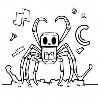 Creepy Minecraft Spider Coloring Page 21742-17484