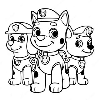 Charming Paw Patrol Characters Coloring Page 21752-17489