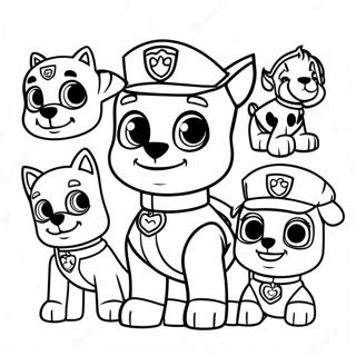 Charming Paw Patrol Characters Coloring Page 21752-17490