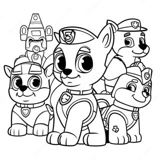 Charming Paw Patrol Characters Coloring Page 21752-17491