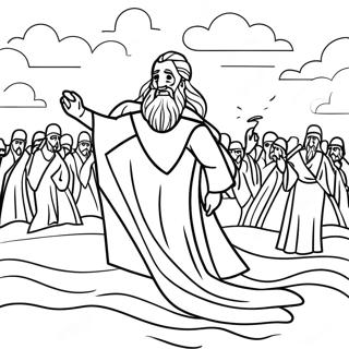 Moses Parting The Red Sea Coloring Page 21812-17538