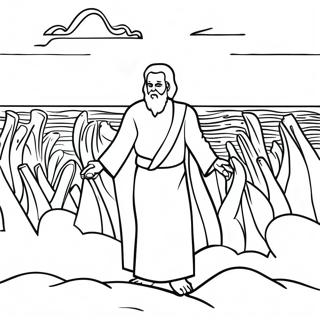 Moses Parting The Red Sea Coloring Page 21812-17539