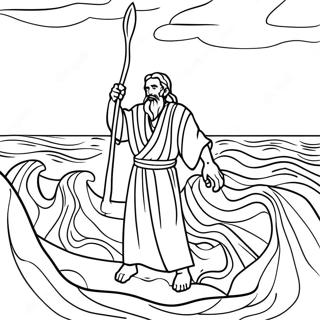 Moses Parting The Red Sea Coloring Page 21812-17540