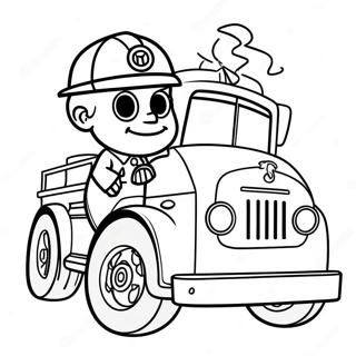 Marshall With Fire Truck Coloring Page 2182-1791