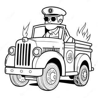 Marshall With Fire Truck Coloring Page 2182-1792