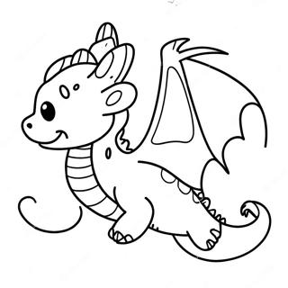 Baby Dragon Flying In The Sky Coloring Page 21841-17554