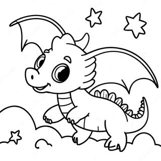 Baby Dragon Flying In The Sky Coloring Page 21841-17555