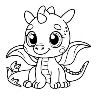 Cute Baby Dragon With Big Eyes Coloring Page 21842-17561