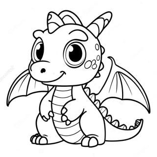 Cute Baby Dragon With Big Eyes Coloring Page 21842-17563