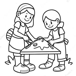 Kind Kids Helping Friends Coloring Page 21882-17594