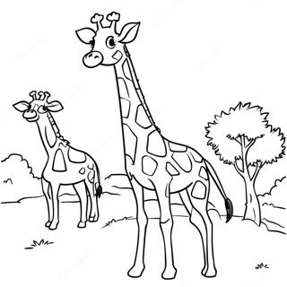 Realistic Giraffe Coloring Page 21911-17620