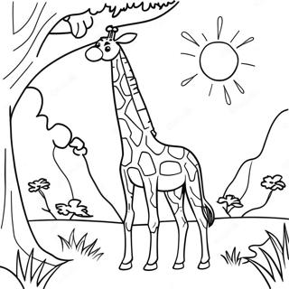 Majestic Giraffe In The Savanna Coloring Page 21912-17614