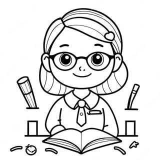 Cute Teacher Coloring Page 21931-17641