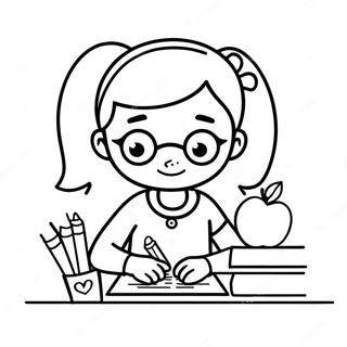 Cute Teacher Coloring Page 21931-17644