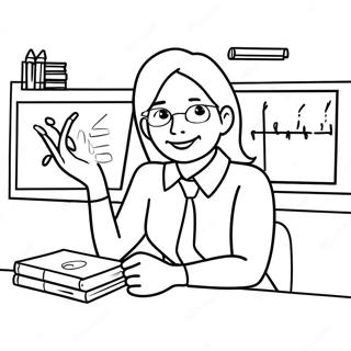 Friendly Teacher In Classroom Coloring Page 21932-17630