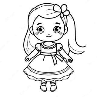 Adorable Girl In A Dress Coloring Page 21942-17637