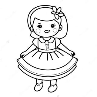 Adorable Girl In A Dress Coloring Page 21942-17640