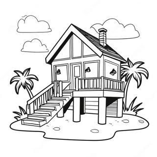 Beach House Coloring Pages