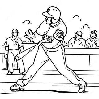 Padres Player Hitting A Home Run Coloring Page 21982-17673