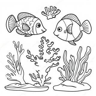 Colorful Coral Reef Underwater Coloring Page 21992-17681