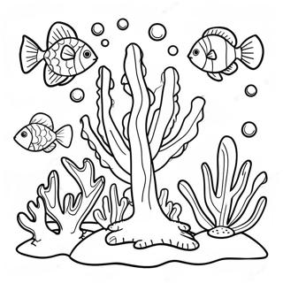 Colorful Coral Reef Underwater Coloring Page 21992-17684