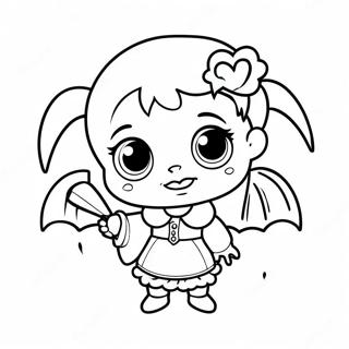 Cute Girl Vampire With Bat Coloring Page 22002-17686