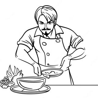 Sanji Cooking Delicious Dishes Coloring Page 22022-17701