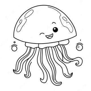 Cute Jellyfish Floating Coloring Page 2202-1806