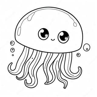 Cute Jellyfish Floating Coloring Page 2202-1808