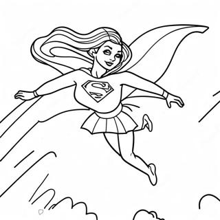 Supergirl Flying In The Sky Coloring Page 22041-17720