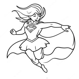 Supergirl In A Dynamic Pose Coloring Page 22042-17730