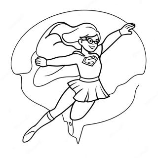 Supergirl In A Dynamic Pose Coloring Page 22042-17732