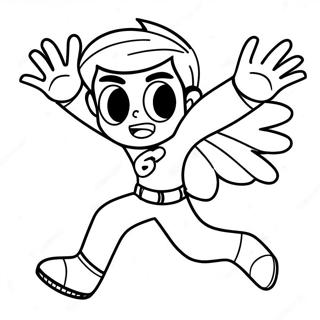 Danny Phantom Flying In The Sky Coloring Page 22062-17737