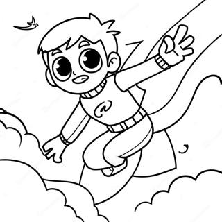 Danny Phantom Flying In The Sky Coloring Page 22062-17739