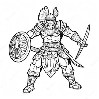 Epic Badass Warrior Coloring Page 22082-17753