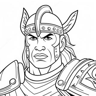 Epic Badass Warrior Coloring Page 22082-17755