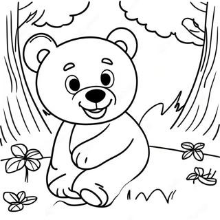 Playful Grizzly Bear In A Forest Coloring Page 22092-17761