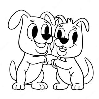 Playful Catdog Duo Coloring Page 22102-17766