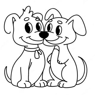 Playful Catdog Duo Coloring Page 22102-17768