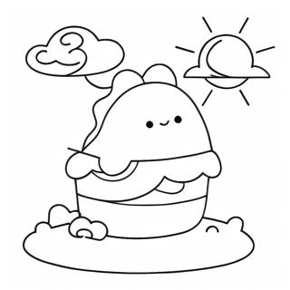 Sunny Day With Clouds Coloring Page 2212-1813