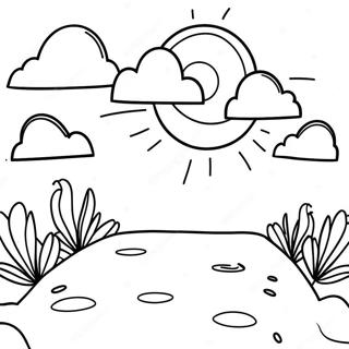 Sunny Day With Clouds Coloring Page 2212-1814