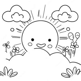 Sunny Day With Clouds Coloring Page 2212-1815