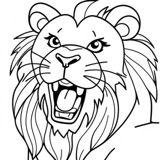 Fierce Lion Roaring Coloring Page 22142-17801