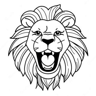 Fierce Lion Roaring Coloring Page 22142-17802