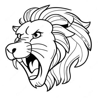 Fierce Lion Roaring Coloring Page 22142-17803