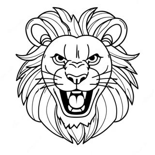 Fierce Lion Roaring Coloring Page 22142-17804