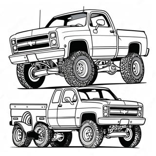 Lifted Chevy Truck Coloring Page 22161-17814