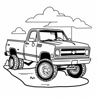 Lifted Chevy Truck Coloring Page 22161-17815